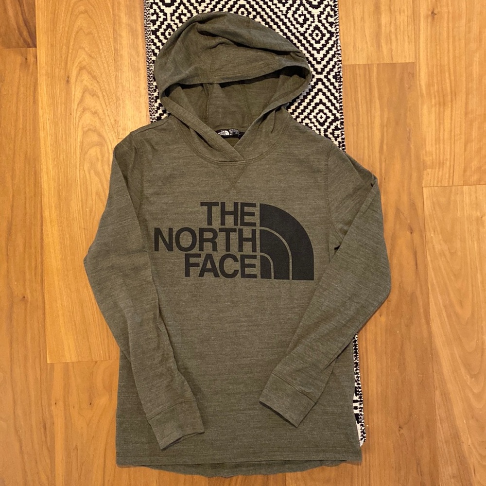 Boys Olive Green North Face Hoodie Size M. Excellent Condition.